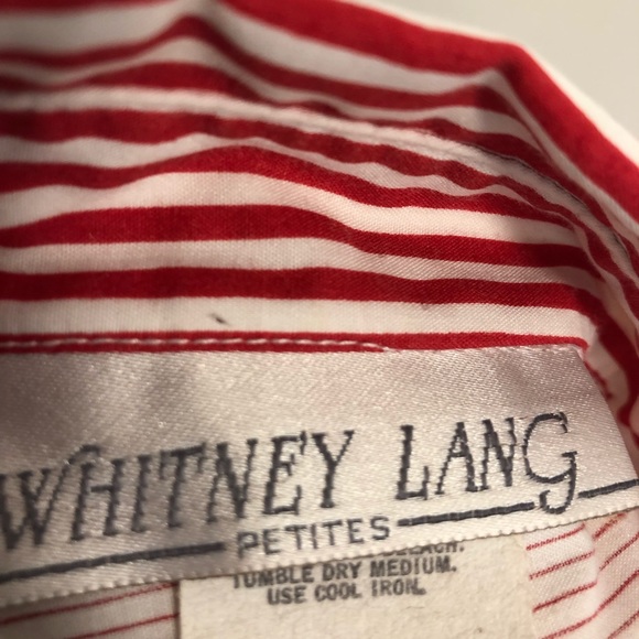 Petite Whitney Lang Striped Button Up Shirt M - Picture 5 of 8